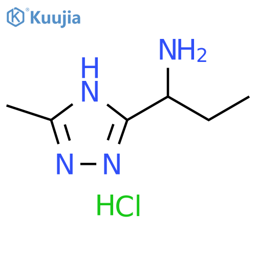 1-(3-methyl-1H-1,2,4-triazol-5-yl)propan-1-amine dihydrochloride structure