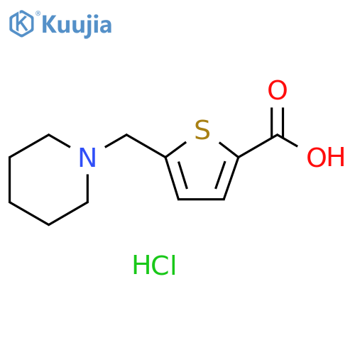 5-(piperidin-1-ylmethyl)thiophene-2-carboxylic acid hydrochloride structure