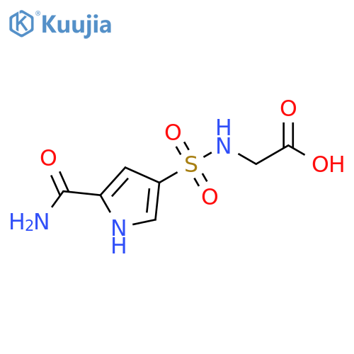2-(5-carbamoyl-1H-pyrrole-3-sulfonamido)acetic acid structure