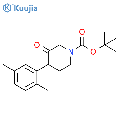tert-butyl 4-(2,5-dimethylphenyl)-3-oxopiperidine-1-carboxylate structure