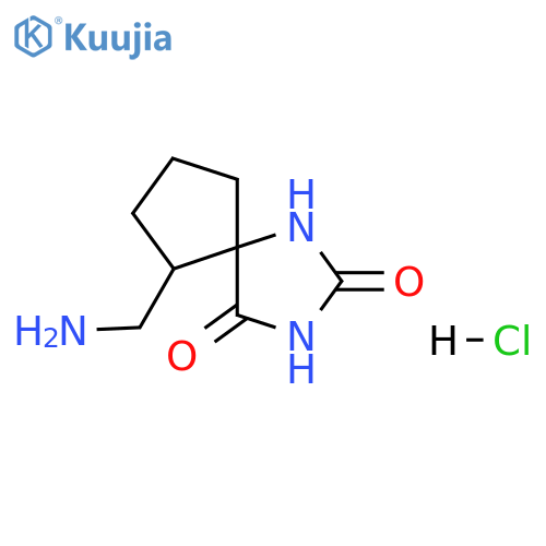6-(aminomethyl)-1,3-diazaspiro4.4nonane-2,4-dione hydrochloride structure