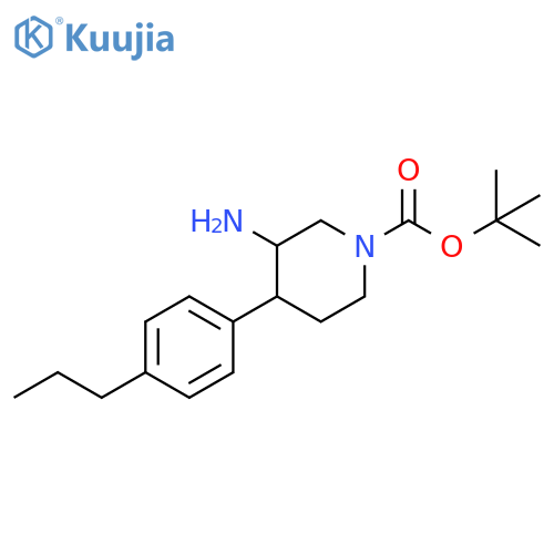 tert-butyl 3-amino-4-(4-propylphenyl)piperidine-1-carboxylate structure