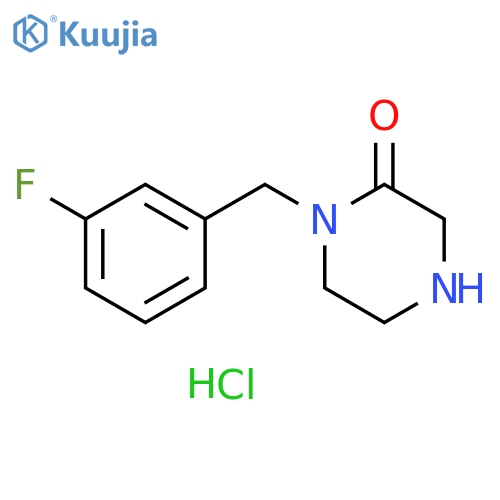 1-[(3-fluorophenyl)methyl]piperazin-2-one;hydrochloride structure