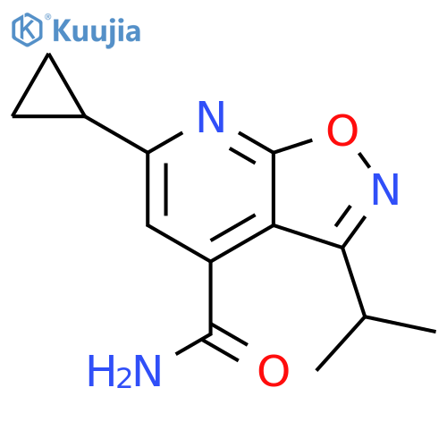 6-cyclopropyl-3-(propan-2-yl)-1,2oxazolo5,4-bpyridine-4-carboxamide structure