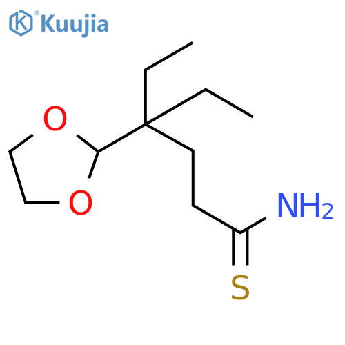 4-(1,3-dioxolan-2-yl)-4-ethylhexanethioamide structure
