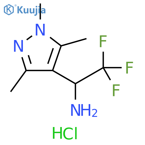 2,2,2-trifluoro-1-(trimethyl-1H-pyrazol-4-yl)ethan-1-amine hydrochloride structure