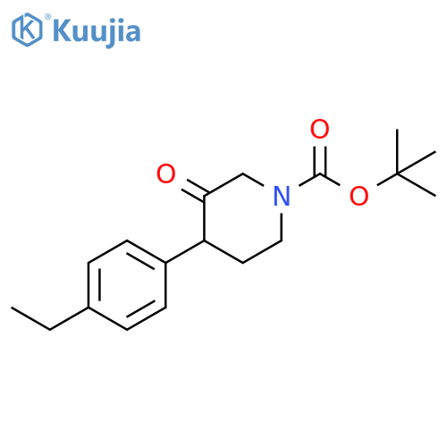 tert-butyl 4-(4-ethylphenyl)-3-oxopiperidine-1-carboxylate structure