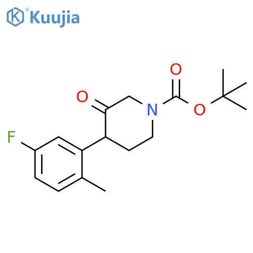 tert-butyl 4-(5-fluoro-2-methylphenyl)-3-oxopiperidine-1-carboxylate structure