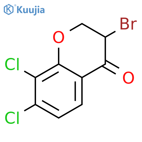 3-bromo-7,8-dichloro-2,3-dihydrochromen-4-one structure