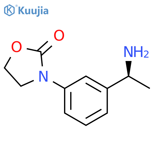 3-{3-(1S)-1-aminoethylphenyl}-1,3-oxazolidin-2-one structure