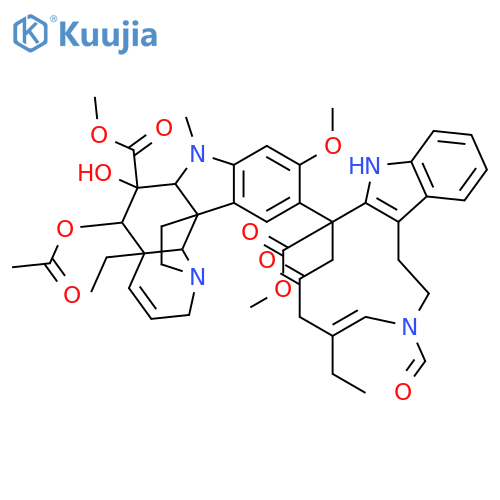 methyl (2beta,3beta,4beta,5alpha,12beta,19alpha)-4-(acetyloxy)-15-[(4Z,9S)-5-ethyl-3-formyl-9-(methoxycarbonyl)-7-oxo-1,2,3,6,7,8,9,10-octahydroazacycloundecino[5,4-b]indol-9-yl]-3-hydroxy-16-methoxy-1-methyl-6,7-didehydroaspidospermidine-3-carboxylate structure