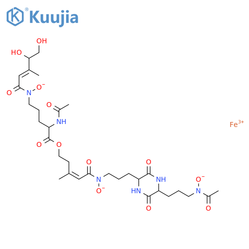 Iron,[5-[[3-[5-[3-(acetylhydroxyamino)propyl]-3,6-dioxo-2-piperazinyl]propyl]hydroxyamino]-3-methyl-5-oxo-3-pentenylN2-acetyl-N5-(4,5-dihydroxy-3-methyl-1-oxo-2-pentenyl)-N5-hydroxy-L-ornithinato(3-)]-(9CI) structure