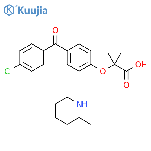 Propanoic acid, 2-[4-(4-chlorobenzoyl)phenoxy]-2-methyl-, compd. with 2-methylpiperidine (1:1) structure