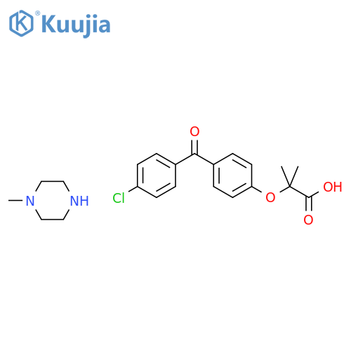 Propanoic acid, 2-[4-(4-chlorobenzoyl)phenoxy]-2-methyl-, compd. with 1-methylpiperazine (1:1) structure