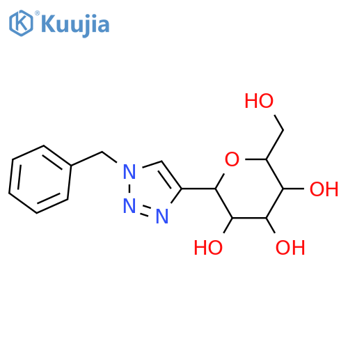 D-Glucitol, 1,5-anhydro-1-C-[1-(phenylmethyl)-1H-1,2,3-triazol-4-yl]-, (1S)- structure
