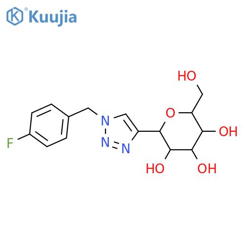 D-Glucitol, 1,5-anhydro-1-C-[1-[(4-fluorophenyl)methyl]-1H-1,2,3-triazol-4-yl]-, (1S)- structure