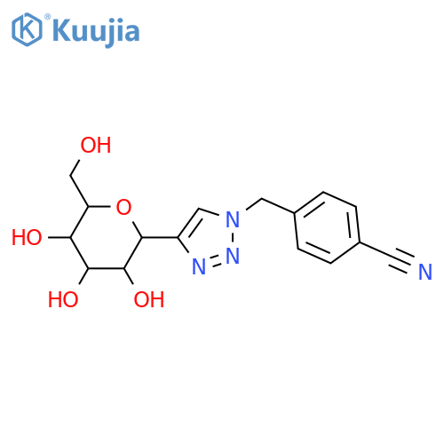 Benzonitrile, 4-[(4-β-D-glucopyranosyl-1H-1,2,3-triazol-1-yl)methyl]- structure