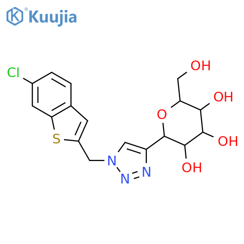 D-Glucitol, 1,5-anhydro-1-C-[1-[(6-chlorobenzo[b]thien-2-yl)methyl]-1H-1,2,3-triazol-4-yl]-, (1S)- structure