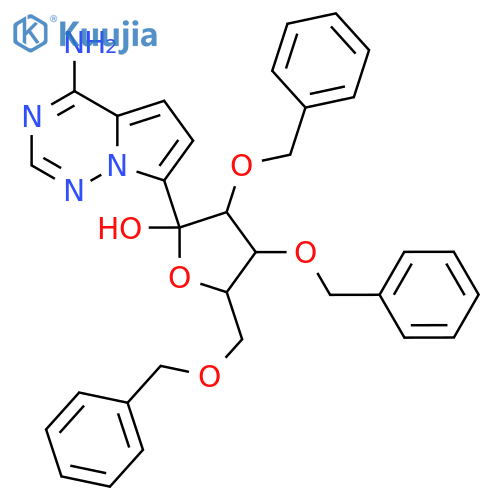 (3R,4R,5R)-2-(4-aminopyrrolo[2,1-f][1,2,4]triazin-7-yl)-3,4-dibenzyloxy-5-(benzyloxymethyl)tetrahydrofuran-2-ol structure