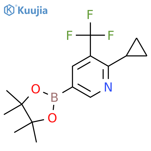 2-Cyclopropyl-5-(4,4,5,5-tetramethyl-1,3,2-dioxaborolan-2-yl)-3-(trifluoromethyl)pyridine structure