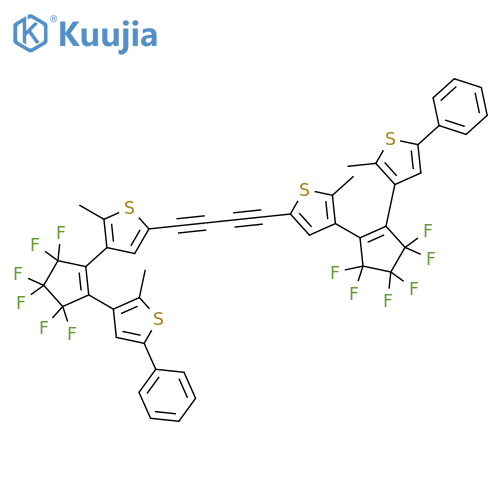 Thiophene, 2,2'-(1,3-butadiyne-1,4-diyl)bis[4-[3,3,4,4,5,5-hexafluoro-2-(2-methyl-5-phenyl-3-thienyl)-1-cyclopenten-1-yl]-5-methyl- structure