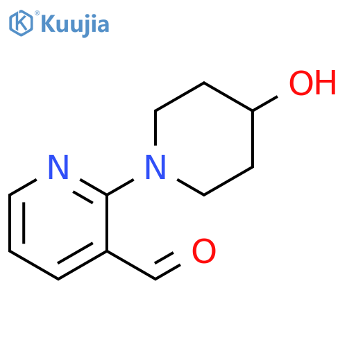 3-Pyridinecarboxaldehyde, 2-(4-hydroxy-1-piperidinyl)- structure