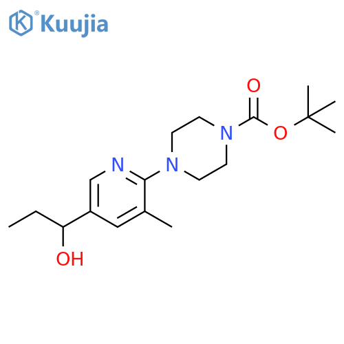 4-[5-(1-Hydroxy-propyl)-3-methyl-pyridin-2-yl]-piperazine-1-carboxylic acid tert-butyl ester structure