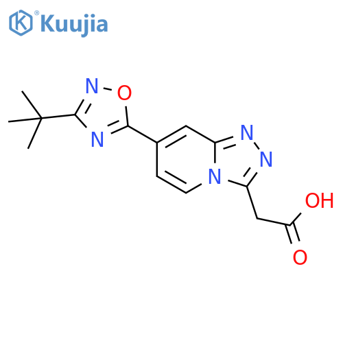 [7-(3-tert-Butyl-[1,2,4]oxadiazol-5-yl)-[1,2,4]triazolo[4,3-a]pyridin-3-yl]-acetic acid structure