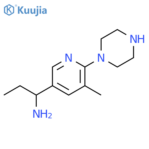1-(5-Methyl-6-piperazin-1-yl-pyridin-3-yl)-propylamine structure