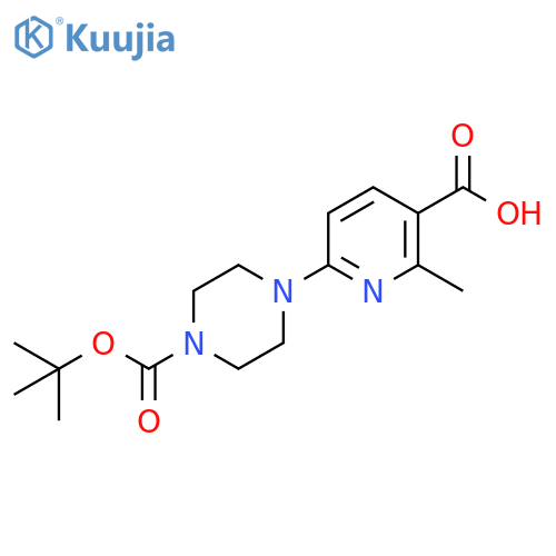 4-(5-Carboxy-6-methyl-pyridin-2-yl)-piperazine-1-carboxylic acid tert-butyl ester structure