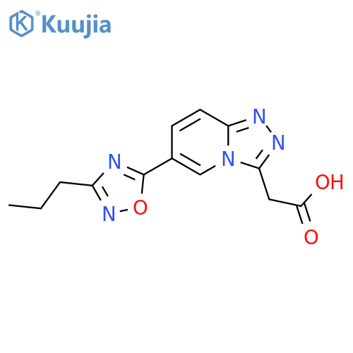 [6-(3-Propyl-[1,2,4]oxadiazol-5-yl)-[1,2,4]triazolo[4,3-a]pyridin-3-yl]-acetic acid structure