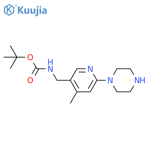 (4-Methyl-6-piperazin-1-yl-pyridin-3-ylmethyl)-carbamic acid tert-butyl ester structure