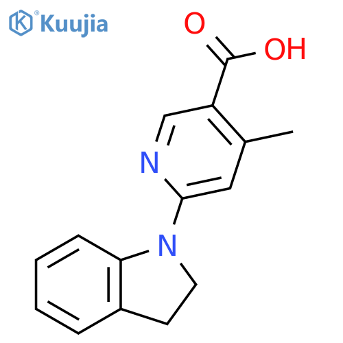 6-(2,3-Dihydro-indol-1-yl)-4-methyl-nicotinic acid structure