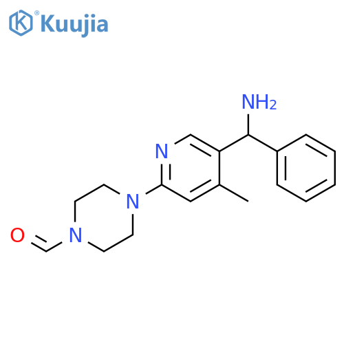 4-[5-(Amino-phenyl-methyl)-4-methyl-pyridin-2-yl]-piperazine-1-carbaldehyde structure