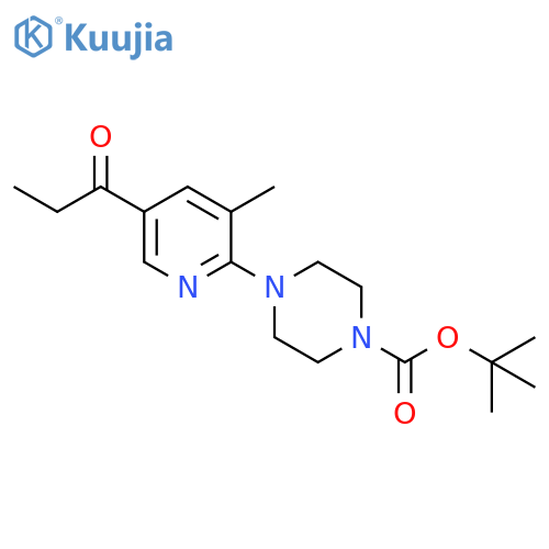 4-(3-Methyl-5-propionyl-pyridin-2-yl)-piperazine-1-carboxylic acid tert-butyl ester structure