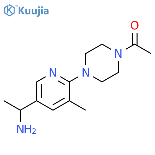 1-{4-[5-(1-Amino-ethyl)-3-methyl-pyridin-2-yl]-piperazin-1-yl}-ethanone structure