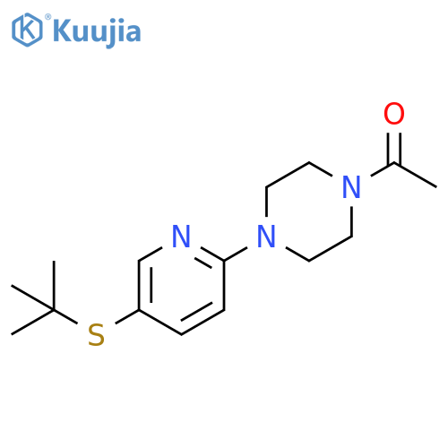 1-[4-(5-tert-Butylsulfanyl-pyridin-2-yl)-piperazin-1-yl]-ethanone structure