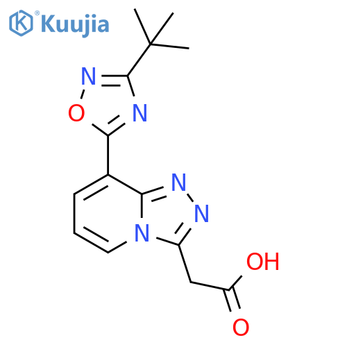 [8-(3-tert-Butyl-[1,2,4]oxadiazol-5-yl)-[1,2,4]triazolo[4,3-a]pyridin-3-yl]-acetic acid structure