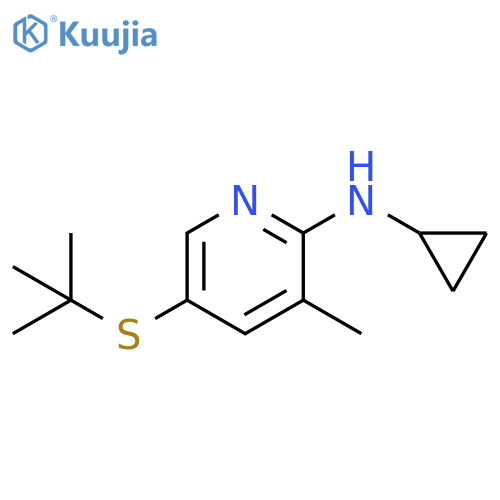 (5-tert-Butylsulfanyl-3-methyl-pyridin-2-yl)-cyclopropyl-amine structure