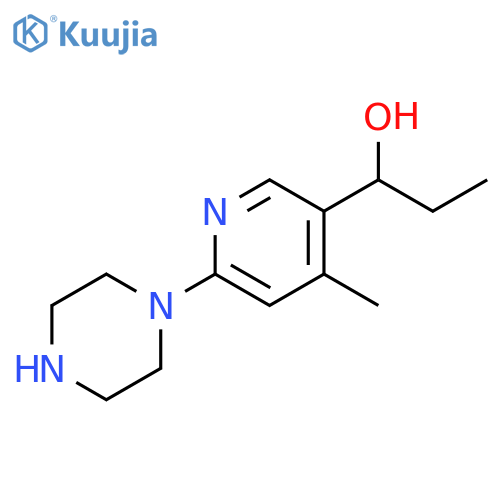 1-(4-Methyl-6-piperazin-1-yl-pyridin-3-yl)-propan-1-ol structure