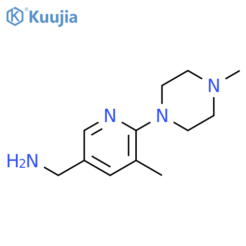 C-[5-Methyl-6-(4-methyl-piperazin-1-yl)-pyridin-3-yl]-methylamine structure