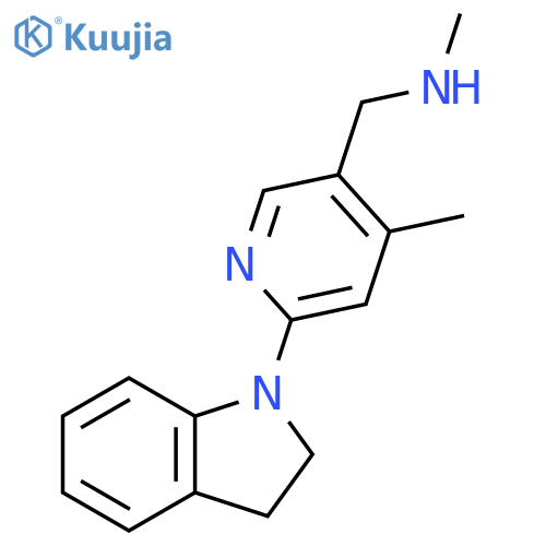 [6-(2,3-Dihydro-indol-1-yl)-4-methyl-pyridin-3-ylmethyl]-methyl-amine structure
