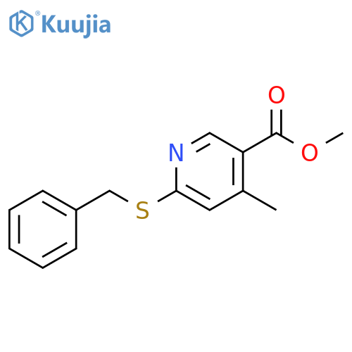 6-Benzylsulfanyl-4-methyl-nicotinic acid methyl ester structure