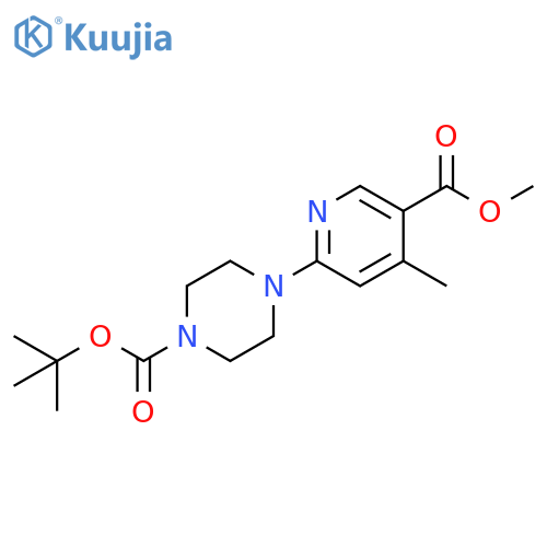 4-(5-Methoxycarbonyl-4-methyl-pyridin-2-yl)-piperazine-1-carboxylic acid tert-butyl ester structure