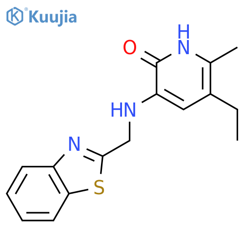 3-[(1,3-benzothiazol-2-ylmethyl)amino]-5-ethyl-6-methylpyridin-2(1H)-one structure