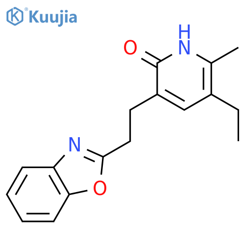 3-[2-(1,3-benzoxazol-2-yl)ethyl]-5-ethyl-6-methylpyridin-2(1H)-one structure