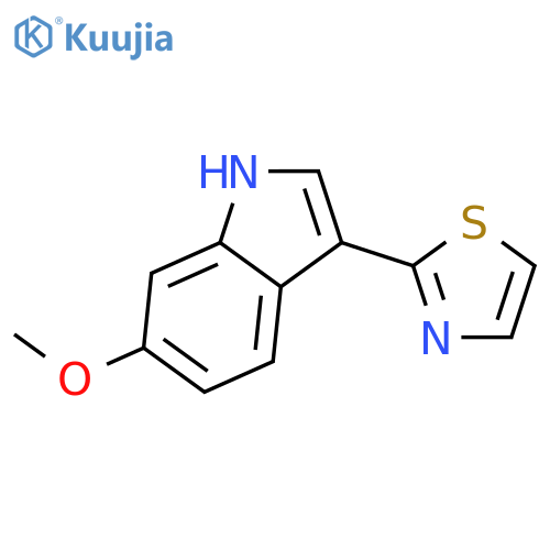 1H-Indole, 6-methoxy-3-(2-thiazolyl)- structure