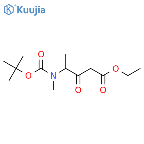 Ethyl 4-{[(tert-butoxy)carbonyl](methyl)amino}-3-oxopentanoate structure