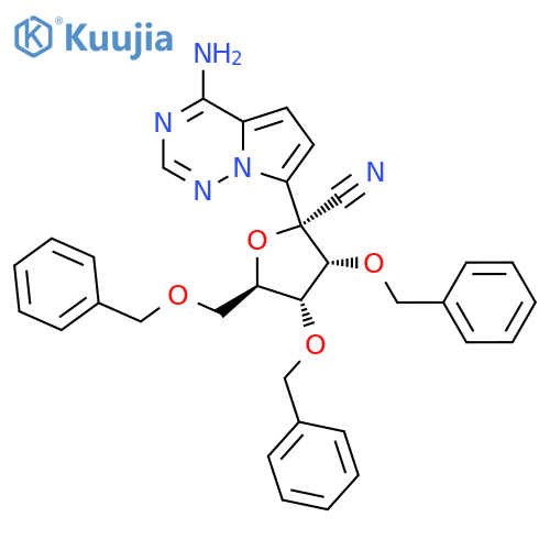 (2R,3R,4R,5R)-2-(4-aminopyrrolo[2,1-f][1,2,4]triazin-7-yl)-3,4-dibenzyloxy-5-(benzyloxymethyl)tetrahydrofuran-2-carbonitrile structure