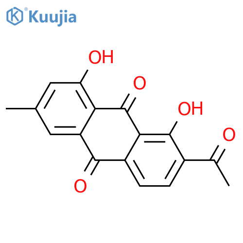 2-Acetyl-1,8-dihydroxy-6-methylanthraquinone structure
